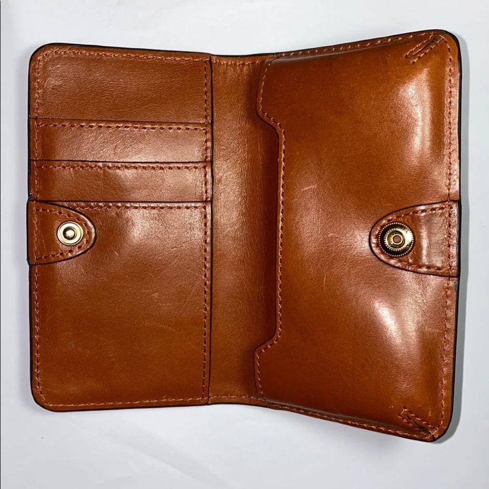 Dooney & Bourke Light Blue Pebbled Leather Wallet with Tan Trim - Picture 3 of 6